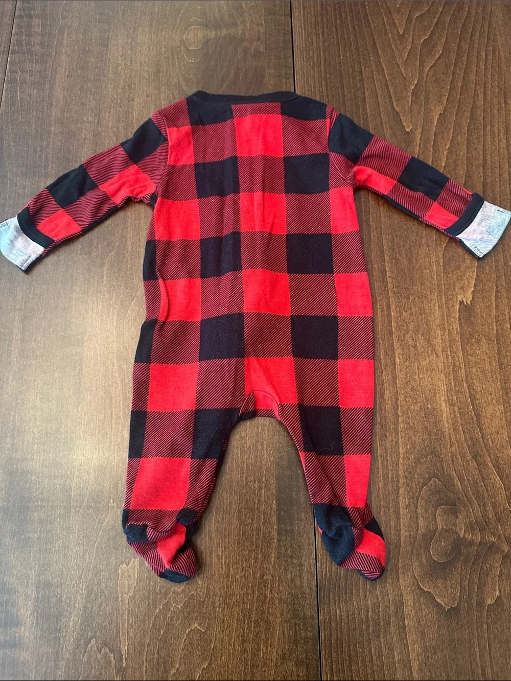 Carter's Holiday Baby Footed Sleeper & Old Navy Plaid Baby Footed Sleeper